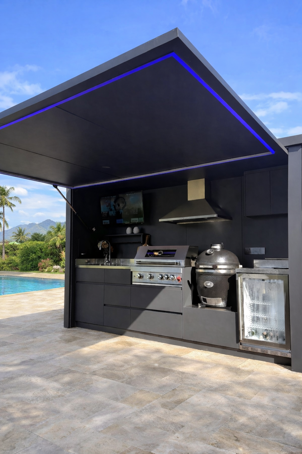 Réalisation POD Big Jardicook — terrasse en bord de piscine