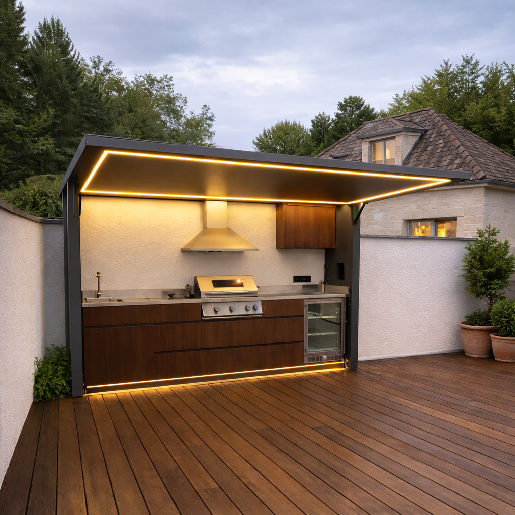 Réalisation POD Mid Jardicook — terrasse avec éclairage LED